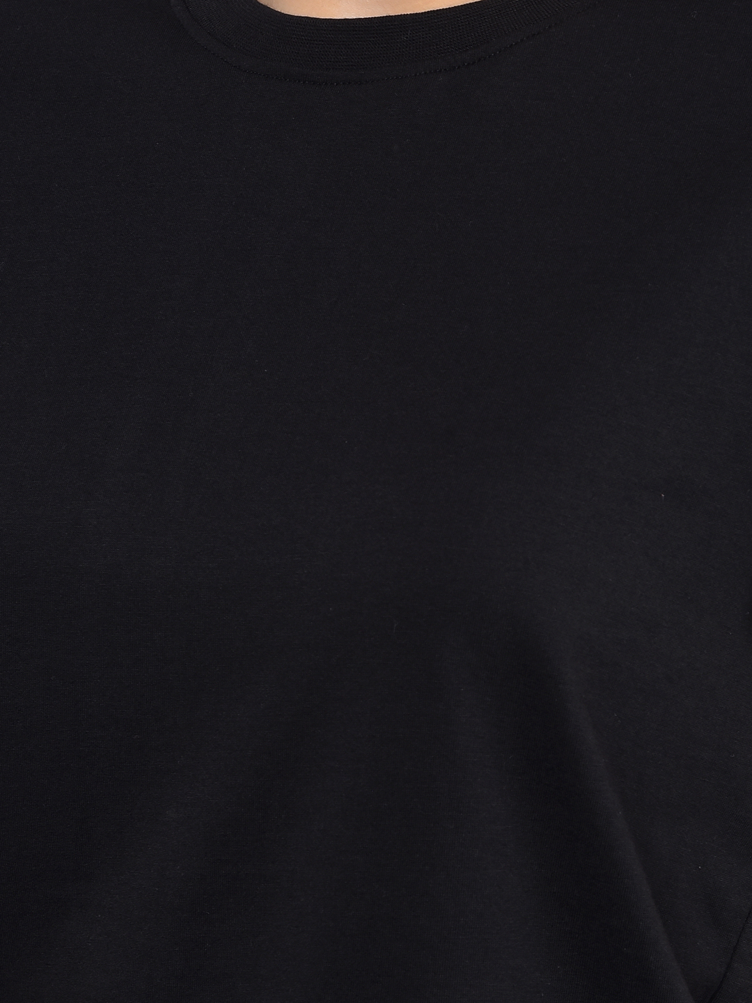 Numero Uno Women Solid Black Regular Fit T-Shirt